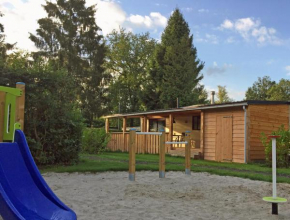 Chalet met Veranda en whirlpool gelegen in NP Drents Friese Wold, camping met zwembad